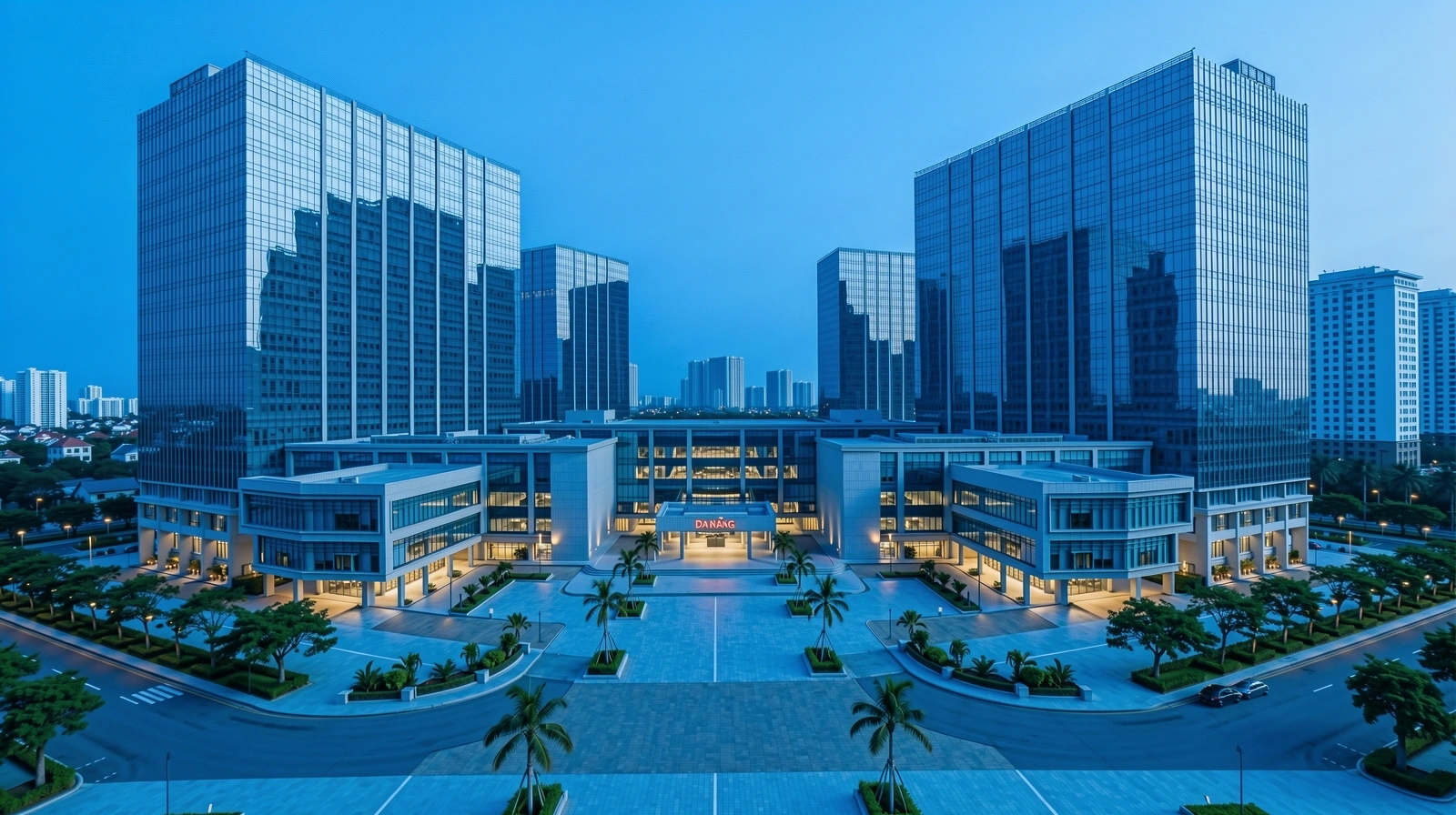 Modern architectural landscape of Da Nang business district